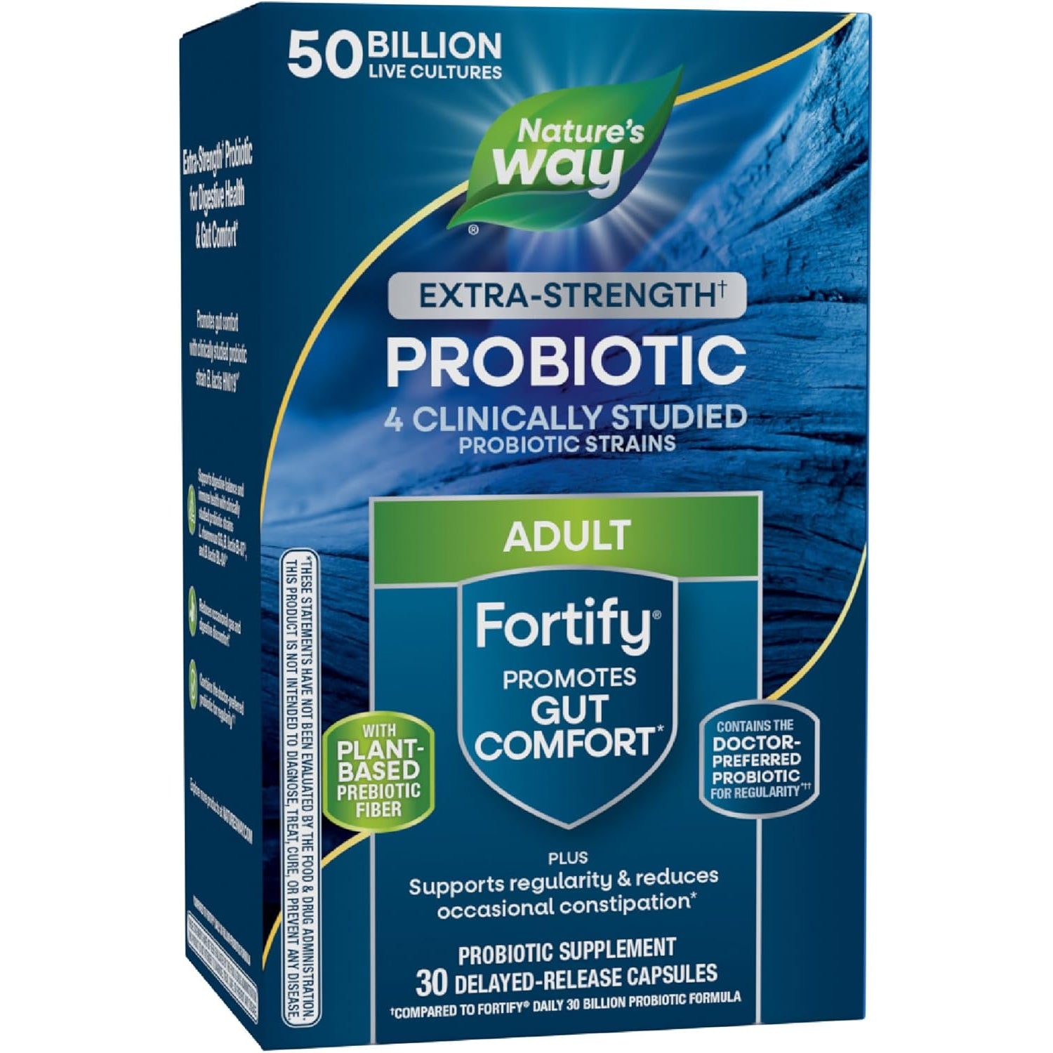 Nature'S Way Extra Strength(1) Fortify Probiotic, Probiotics for Digestive Health, Prebiotics, 50 Billion Live Cultures, Digestive & Immune Health Support*, 30 Capsules