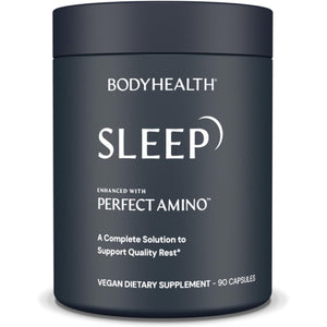 Bodyhealth Sleep, Sleep Aid and Supplement for Adults with 3 Mg Melatonin, Non-Habit Forming Pills Enhanced with Perfectamino - 90 Capsules