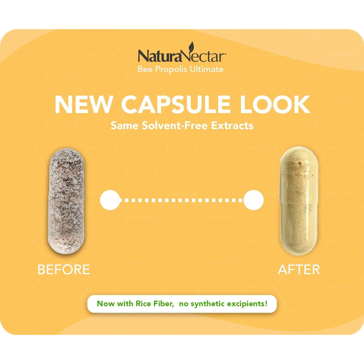 Naturanectar - Ultimate Bee Propolis Capsules - NSF Contents Certified -Brazilian Red, Brown, & Green - Gluten-Free Supplement with Flavonoids - Naturally Sourced through Ethical Beekeeping (60Pcs.)