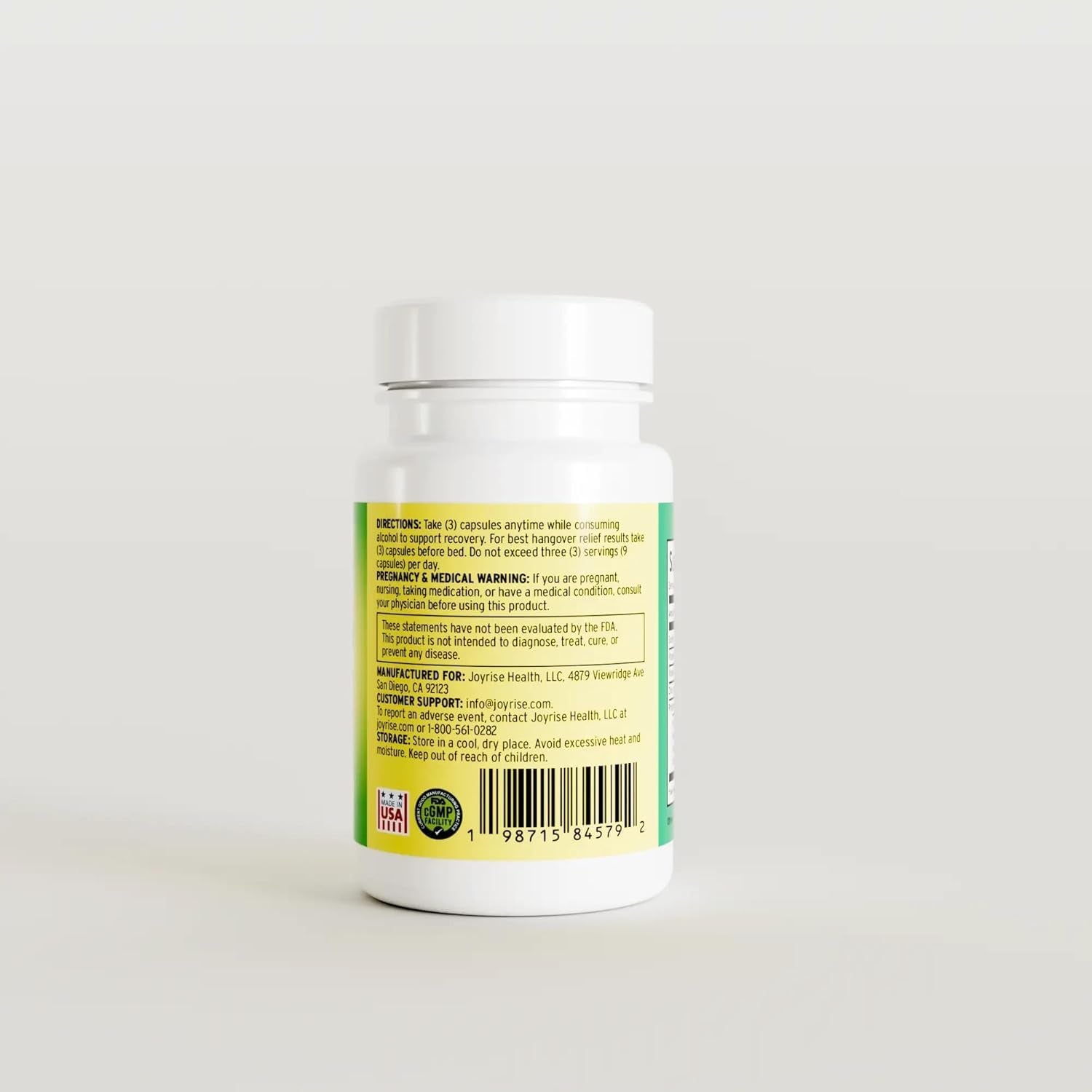 Joyrise® after Drinking Aid – Fast Acting Capsules with DHM – Alcohol Metabolism Support, Liver Health, Rapid Bioavailability & Body Replenishment – 45 Capsules (15 Servings)