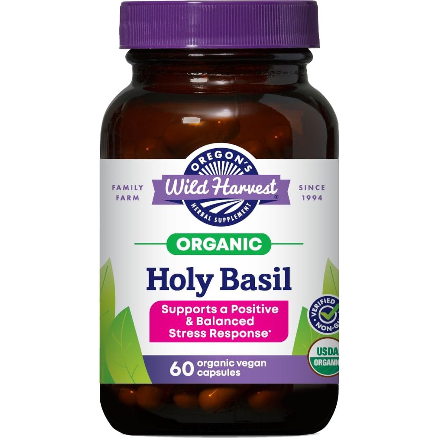Oregon'S Wild Harvest Organic Holy Basil Herbal Supplement, 60 Count