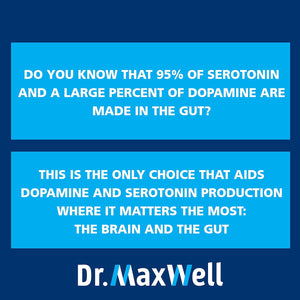 Dr. Maxwell Serotonin and Dopamine Supplements with Mood Probiotic, 5In1 Support for (1) Dopamine (2) Serotonin (3) Mood (4) Relaxation (5) Focus & Brain, 60 Capsules