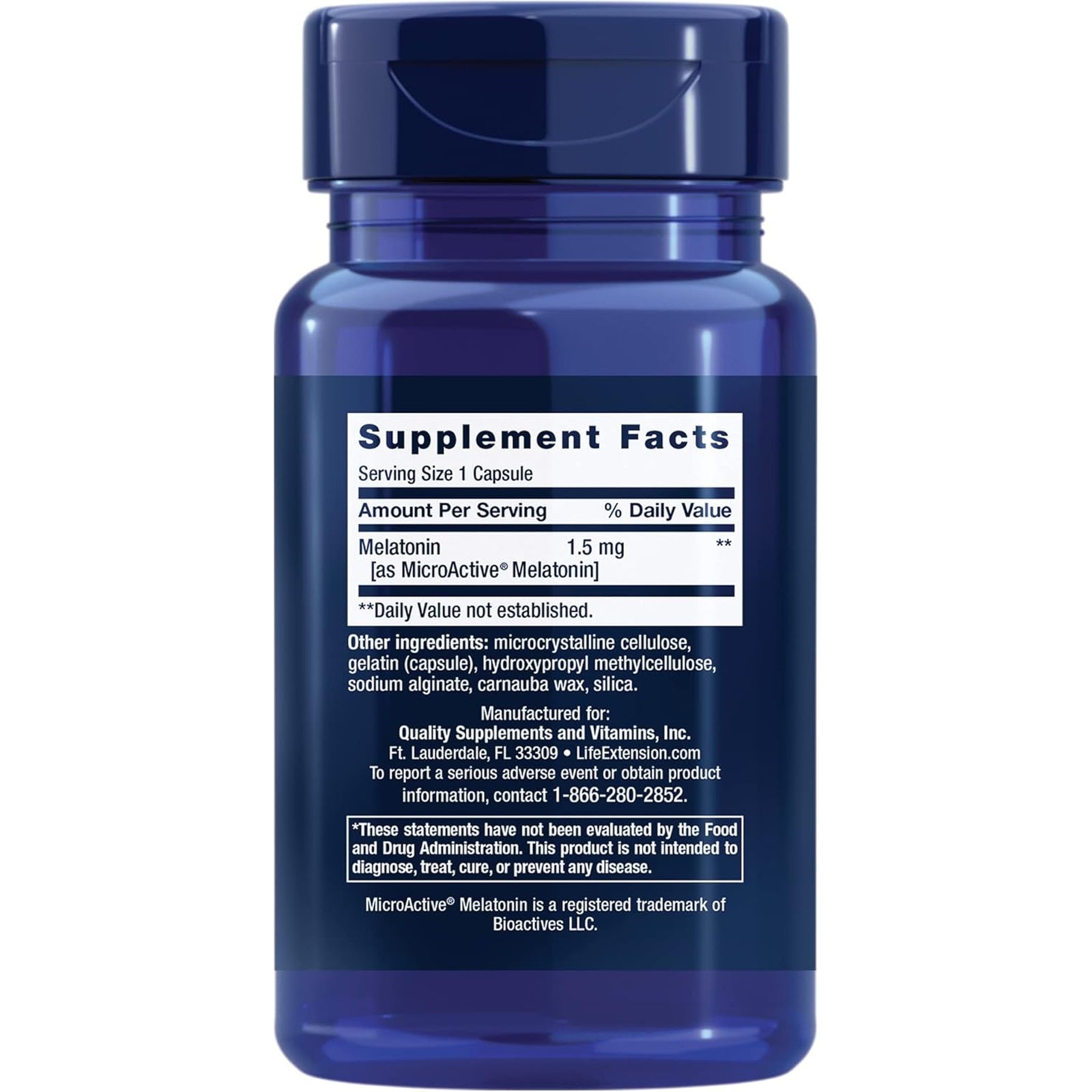 Life Extension Melatonin IR/XR, 1.5 Mg, Immediate- and Extended-Release Formula for Optimal Sleep Support, Healthy Circadian Rhythms, Cellular Defense, Gluten-Free, Non-Gmo, 60 Capsules