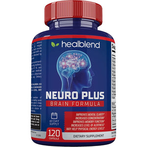 Neuro plus Brain & Focus Formula - Nootropic Brain Booster Supplement, Supports Brain Health, Mental Clarity & Focus - Enhances Concentration & Mental Energy – 120 Capsules (1)