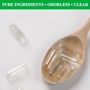 Wananfu Size 4 Empty Capsules Vegetarian (100 Count) Bundle with 2 Micro Lab Spoons, Clear Fillable Veggie Pill Capsules Size 4 for Making Your Own Supplements