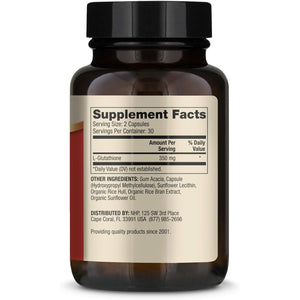 Dr. Mercola Liposomal Glutathione - 350 Mg per Serving - Supports Energy Production - High Absorption - Non-Gmo, Gluten-Free & Soy-Free - 60 Capsules (30 Servings)