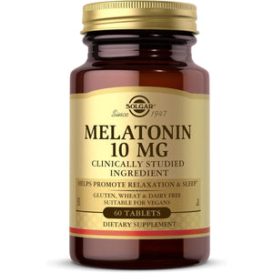 Solgar Melatonin 10 Mg Clinically Studied Ingredient, Helps Promote Relaxation & Sleep, Suitable for Vegans, 60 Tablets
