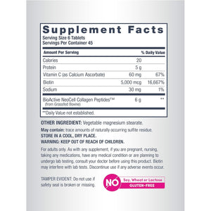 Neocell Advanced Collagen Peptides | 270 Tablets | 6000Mg | for Women and Men | with Vitamin C & Biotin | Non-Gmo, Gluten & Soy Free