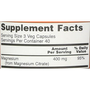 Now Foods Magnesium Citrate Caps- 120 Vcaps ( 2-Pack)