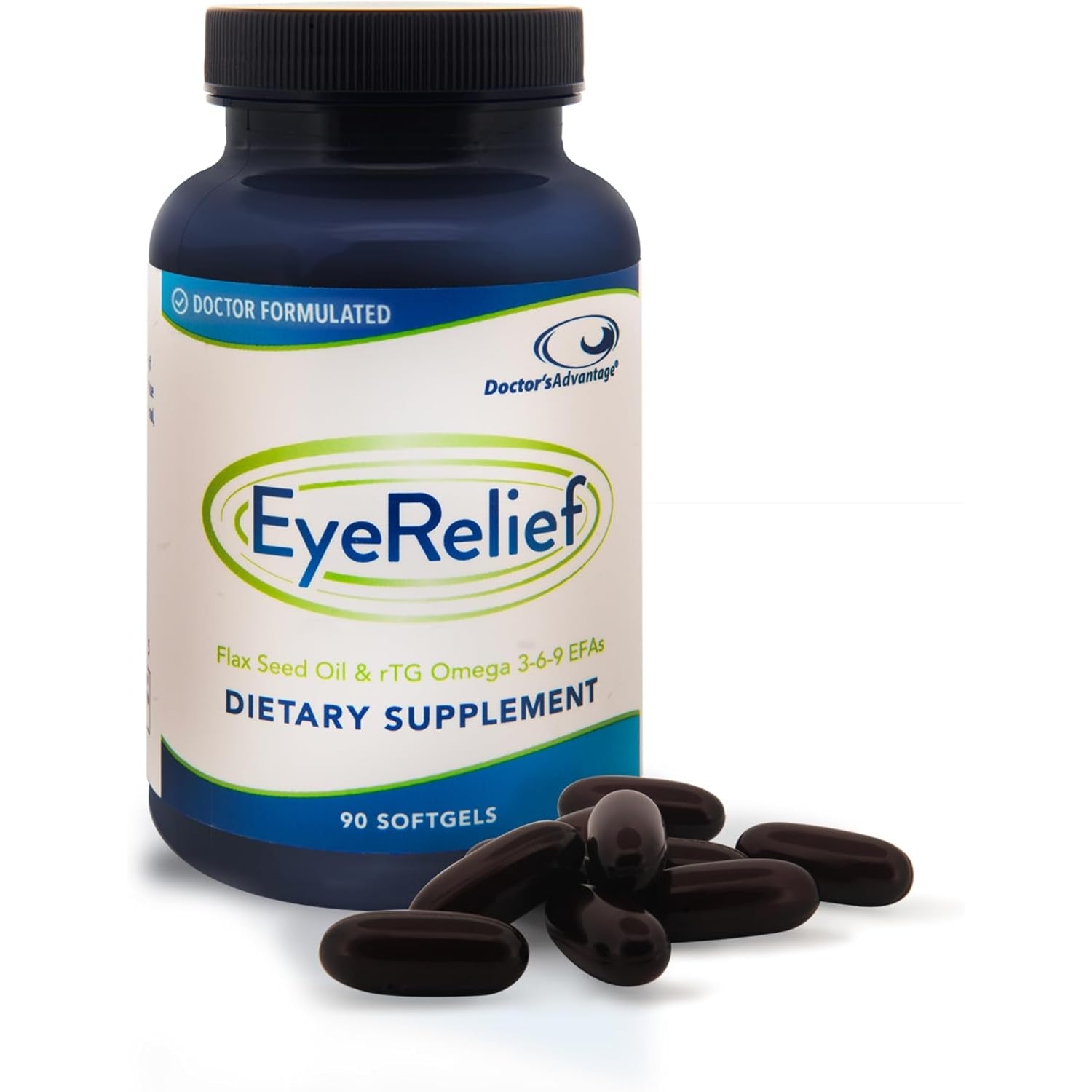 Doctor’S Advantage Eye Relief Supplement - 90 Softgels, 1-Month Supply - Natural Triglyceride Omega 3 Fish Oil for Retinal Gland Support