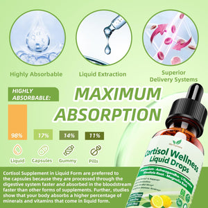 Vita Plynxera Cortisol Supplement Liquid Drops, 17-In-1 Cortisol Detox W. Magnesium Glycinate 400Mg Ashwagandha, L-Theanine, Phosphatidylserine, Hormone Balanced for Women, Mood Focus, Sleep Support