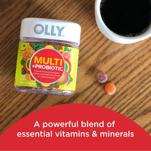 OLLY Multi + Probiotic Adult Multivitamin Gummy, Digestive and Immune System Support,* Chewable Supplement, Tropical Flavored, 35 Day Supply - 70 Count