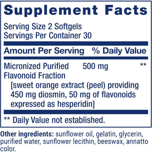 Life Extension Youthful Legs, Blood Flow, Vein Support, Circulation Supplement, Leg Health, Orange Peel Extract, Diosmin, Gluten Free, Non-Gmo, 60 Softgels