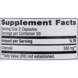 Nature'S Way Activated Charcoal - Charcoal Supplement That Binds Unwanted Materials & Gas* - Alternative to Powder - Gluten-Free & Dairy-Free - 100 Count