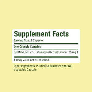 Del-Immune V® Daily by Stellar Biotics, All-Natural Immune Support & Gut Health, Immediate Care, Metabiotic: Nextgen Probiotic Therapy (120 Caps)
