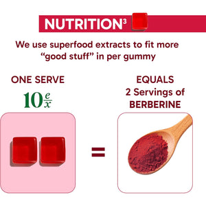 10Ex 3-In-1 Berberine Gummies, Gut Support Gummies. Gut Health, Digestion & Appetite Balance. 100 Billion CFU Akkermansia Probiotics, Apple Cider Vinegar Gummy. Sugar-Free, Vegan, Keto, Low-Carb 60Ct