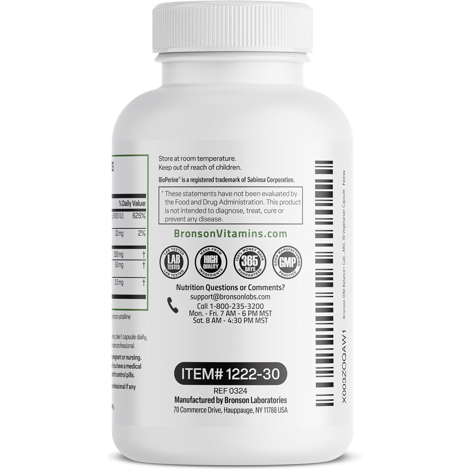 Bronson DIM Balance+ Calcium D-Glucarate, Broccoli Sprouts and Vitamin D3 200 MG of DIM per Capsule Supports Estrogen Metabolism and Balanced Hormone Levels Non-Gmo, 30 Vegetarian Capsules