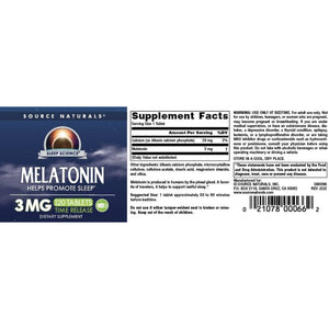 Source Naturals Time Released Melatonin* - 3 Mg, 120 Tablets