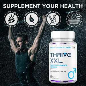 Thrive XXL Gummies, Official Thrivexxl Gummys with All Natural Ingredients, Advanced Thrive XXL Formula for Optimal Health & Total Wellness Support with Premium Active Lifestyle Vitamins (60 Gummies)