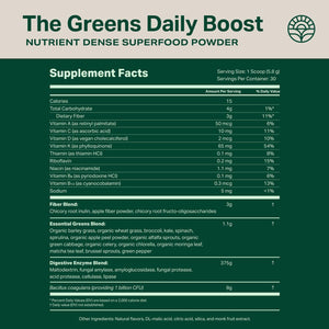 Proper, the Greens Daily Boost Organic Greens Powder. Whole Food, Apple Flavour Veggie Powder Superfood with Wheatgrass, Spirulina, Chlorella, Probiotics. Daily Drink Mix for Wellness and Digestion
