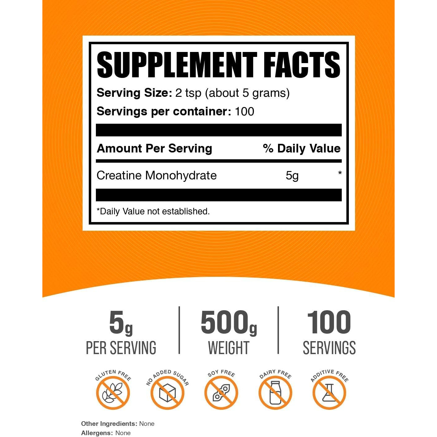Bulksupplements.Com Creatine Monohydrate Powder - Micronized Creatine Powder, Unflavored - Pure & Gluten Free, 5G per Serving, 500G (1.1 Lbs) (Pack of 1)
