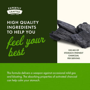 Swanson Activated Charcoal Digestive Support Supplement for Digestive-Comfort-Seeking Adults - 260 Mg per Capsule (120 Capsules, 520 Mg per Serving)