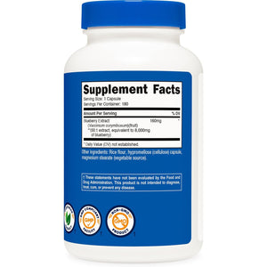Nutricost Blueberry Extract 180 Capsules for 180 Servings per Bottle - Vegetarian, Gluten Free and GMO Free