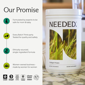 Needed. Hydrolyzed Collagen Protein Powder | Expert-Backed & Clean Sourced | Supports Skin, Hair, Joints | Grass-Fed, Pasture-Raised, Hormone-Free | 1Lb