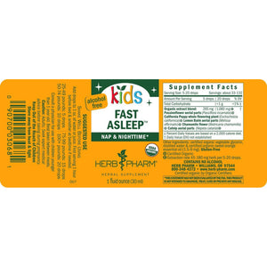 Herb Pharm Kids Fast Asleep™: Sleep Support Herbal Extract, Sugar-Free, Alcohol-Free, Herbal Supplement for Kids, Nap & Nighttime Support, Non-Bitter, up to ~132 Servings per Bottle, 1 Oz*