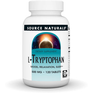 Source Naturals L-Tryptophan, for Mood, Relaxation, and Sleep*, 500Mg - 120 Tablets