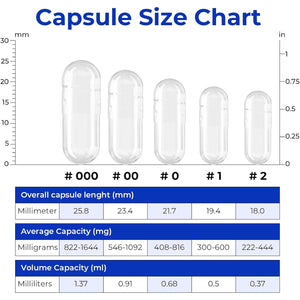 Empty Vegan Capsules Size 00-100 Count DIY Vegetable Capsules