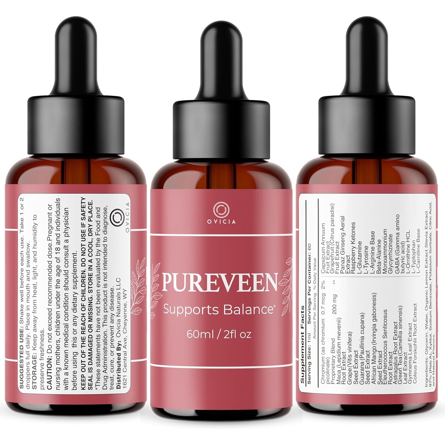 Pureveen Drops – Pureveen Liquid Support Drops Advanced Formula All Natural Ingredients Daily Premium Maximum Strength, Vitamin Support for Health and General Wellness, 1 Bottle for 1 Month