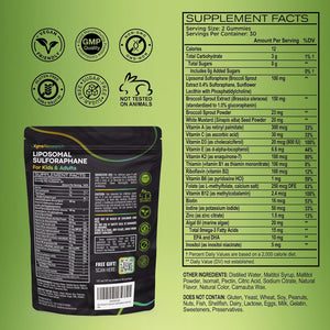 Liposomal Sulforaphane Gummies - 150Mg Broccoli Sprout Extract with Vitamins Supplement for Kids Adults - Antioxidant Cellular Health & Liver Detox Support - Non-Gmo Vegan Sugar-Free