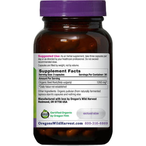 Oregon'S Wild Harvest Organic Beet Root Capsules – 90 Vegan Capsules – USDA Certified Organic Beet Root Powder – Non-Gmo, Gluten-Free, Dairy-Free, Soy-Free – Grown in North America – Made in the USA
