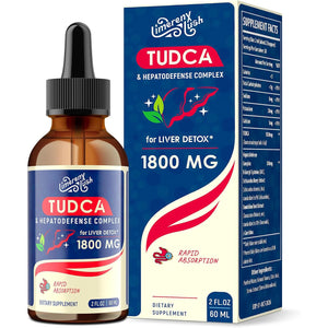 TUDCA Liver Support Drops 1800Mg - Powerful Liver Supplement with Bile Salts, NAC, Schisandra and Dandelion, Liver Detox & Repair - Fast-Absorbing, Sugar-Free, Alcohol-Free – 2 Fl.Oz