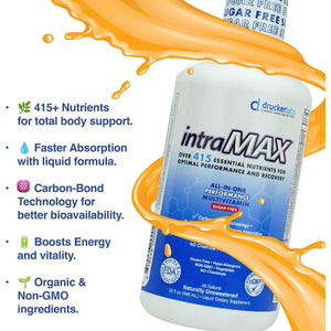 Drucker Labs Organic Sugar-Free All-In-One Performance Liquid Multivitamin for Men & Women | Non-Gmo, Gluten & Dairy Free | with Magnesium, Zinc, Vitamins D, C & E | 32 Oz