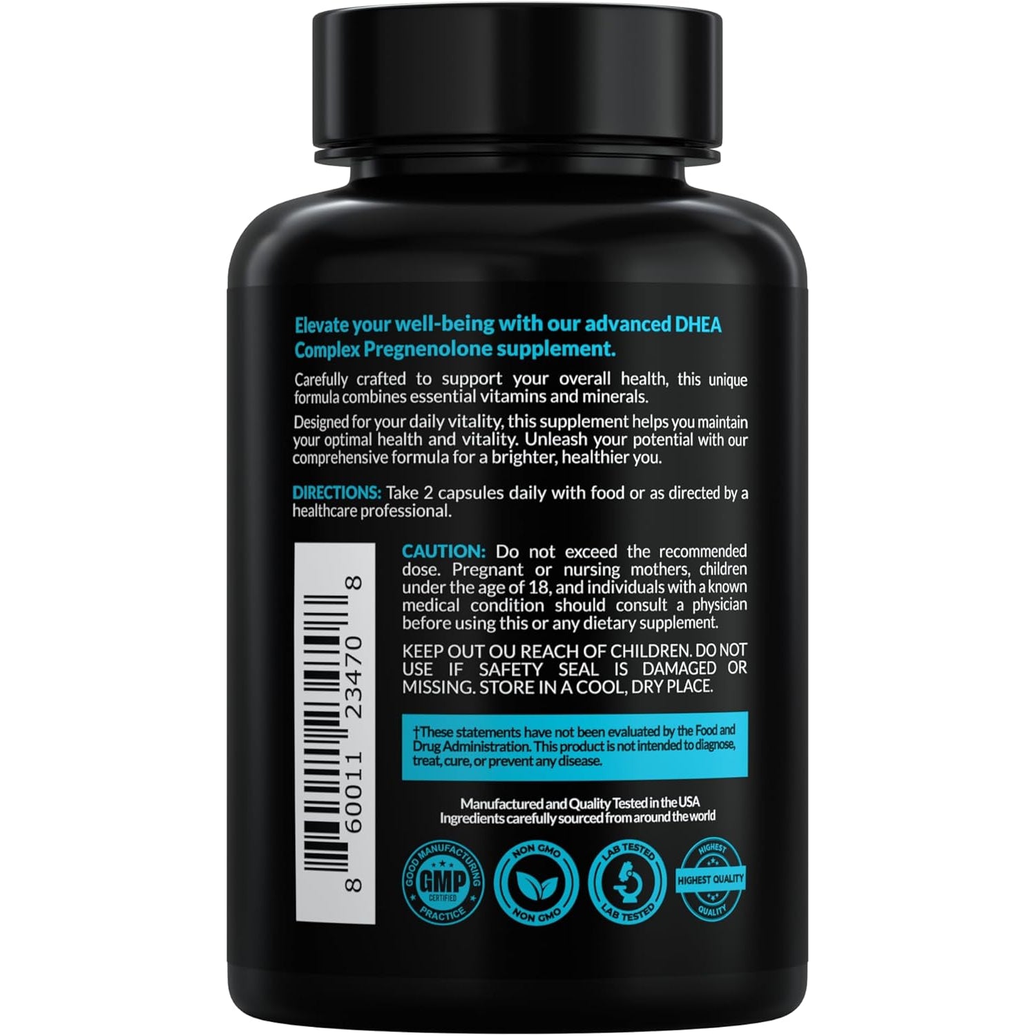DHEA Micronized 200Mg Complex with Pregnenolone 100Mg Supplement for Men & Women with Ashwagandha, DIM, Magnesium, Boron, Calcium , Zinc, Vitamin D3, C and B6 Hormone Support - Made in USA 90 Capsules