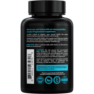 DHEA Micronized 200Mg Complex with Pregnenolone 100Mg Supplement for Men & Women with Ashwagandha, DIM, Magnesium, Boron, Calcium , Zinc, Vitamin D3, C and B6 Hormone Support - Made in USA 90 Capsules