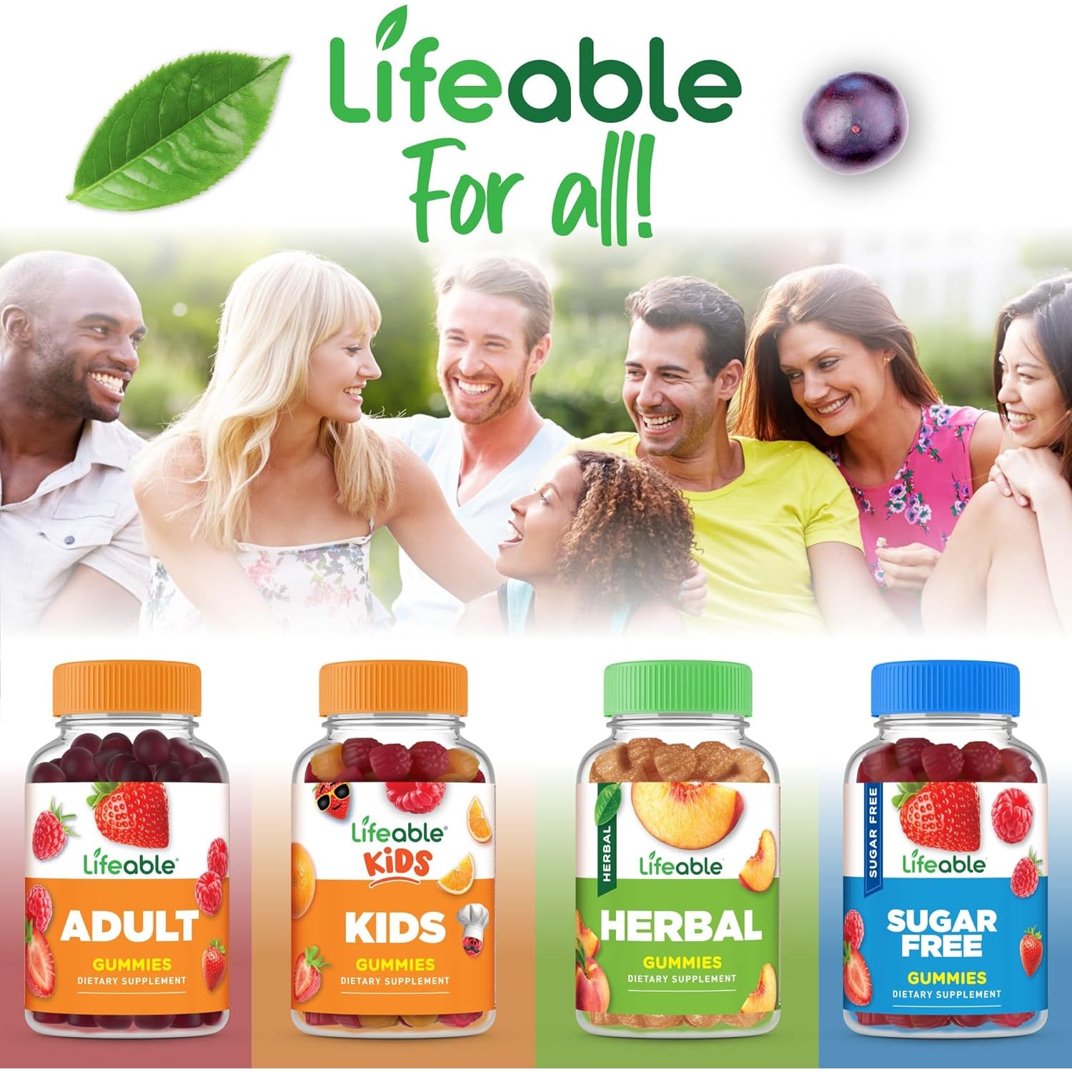 Lifeable Stress Aid Gummies for Teens | with Lemon Balm, GABA and L Theanine Supplements | Vegan Non GMO Mood Support Supplement | Great Tasing Stress Vitamins | L-Theanine for Teen | 90 Gummies