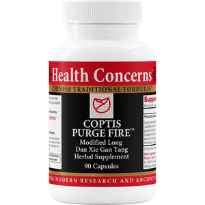 Health Concerns Coptis Purge Fire Formula – Skin, Throat, Sinus & Immune Support Supplement – Herbal Cleanse with Isatis, Skullcap, Licorice – Traditional Chinese Medicine – 90 Capsules