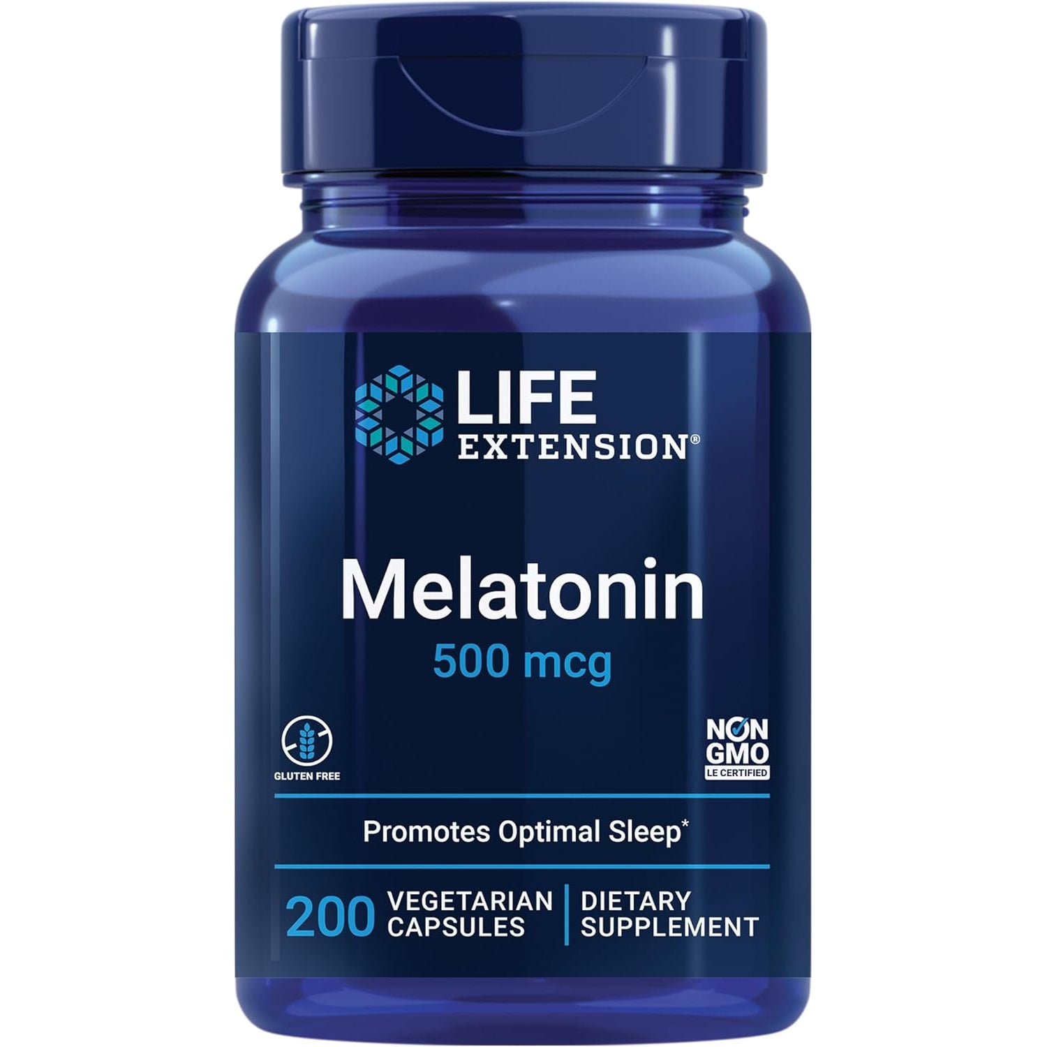 Life Extension Melatonin, 500 Mcg – Gently Promotes Sleep, Low Dose, Value Size – Non-Gmo, Gluten-Free, Vegetarian – 200 Capsules