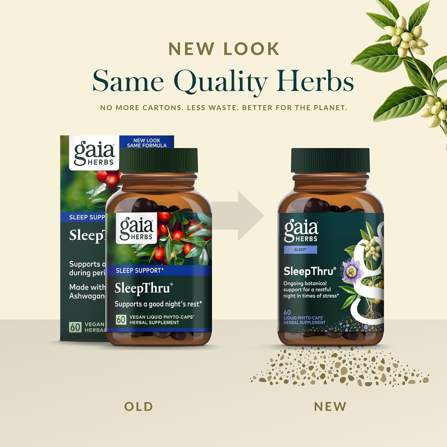 Gaia Herbs Sleepthru - Sleep Support Supplement with Ashwagandha Root, Magnolia Bark, Passionflower & Jujube Date* - 60 Vegan Liquid Phyto-Caps (30 Servings)