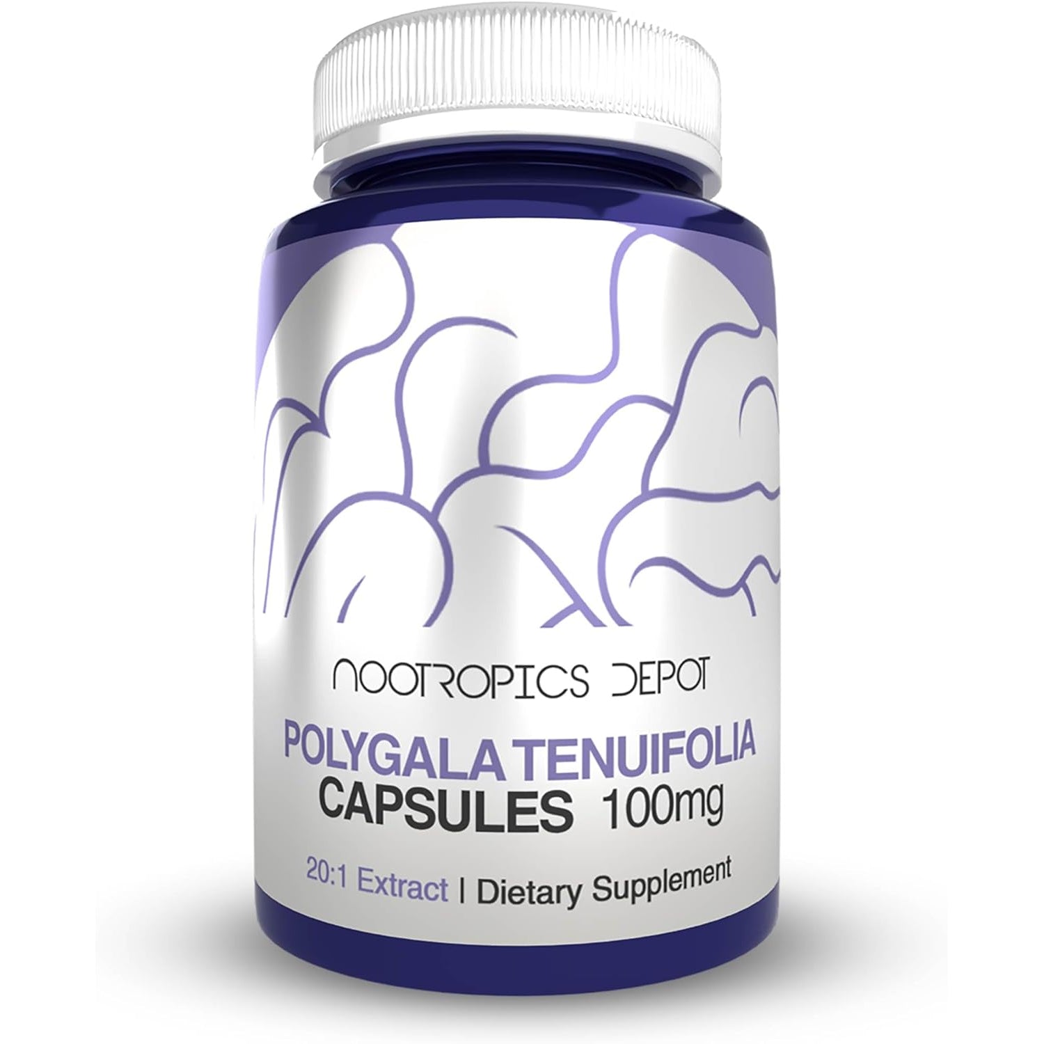 Nootropics Depot Polygala Tenuifolia Capsules | 100Mg | 90 Count | 20:1 Extract | Yuan Zhi | Promotes Cognitive Function, Learning and Memory | Supports Healthy Stress Levels | Adaptogen Supplement