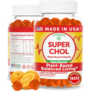 Lunakai USA Made Super Chol Gummies – 1200Mg Plant Sterols & Stanols for Natural Cholesterol Support – Daily Phytosterol Supplement for Adults, 60Ct