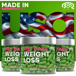 BIOTEQUELAB Weight Loss Diet Capsules, Natural Appetite Suppressant, Day & Night Fat Burner for Women & Men with Apple Cider, Green Coffee Bean Extract, Metabolism Booster Supplement - 60 Pills
