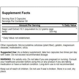 Swanson Sage Extract - Herbal Supplement Promoting Total-Body Health & Protection - Natural Formula for Overall Wellness Support - (100 Capsules, 160Mg Each)