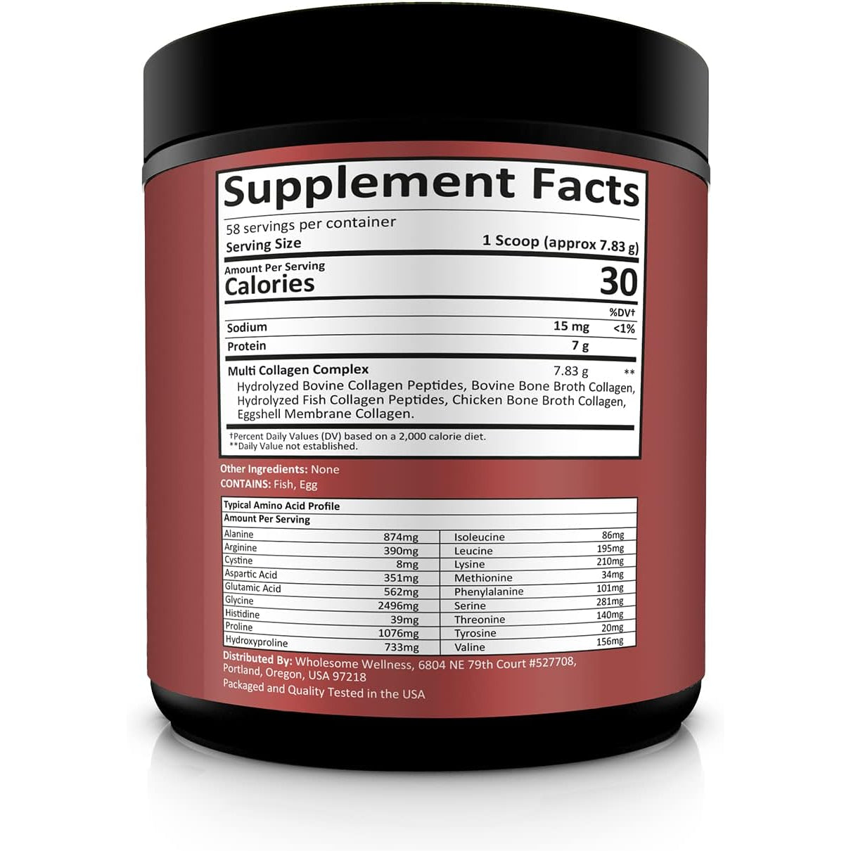 Wholesome Wellness Premium Multi Collagen Peptides Protein Powder for Women and Men, 5 Types of Hydrolyzed Collagen, Grass-Fed, Non-Gmo & Unflavored, Pure Protein for Youthful Skin & Joint Recovery