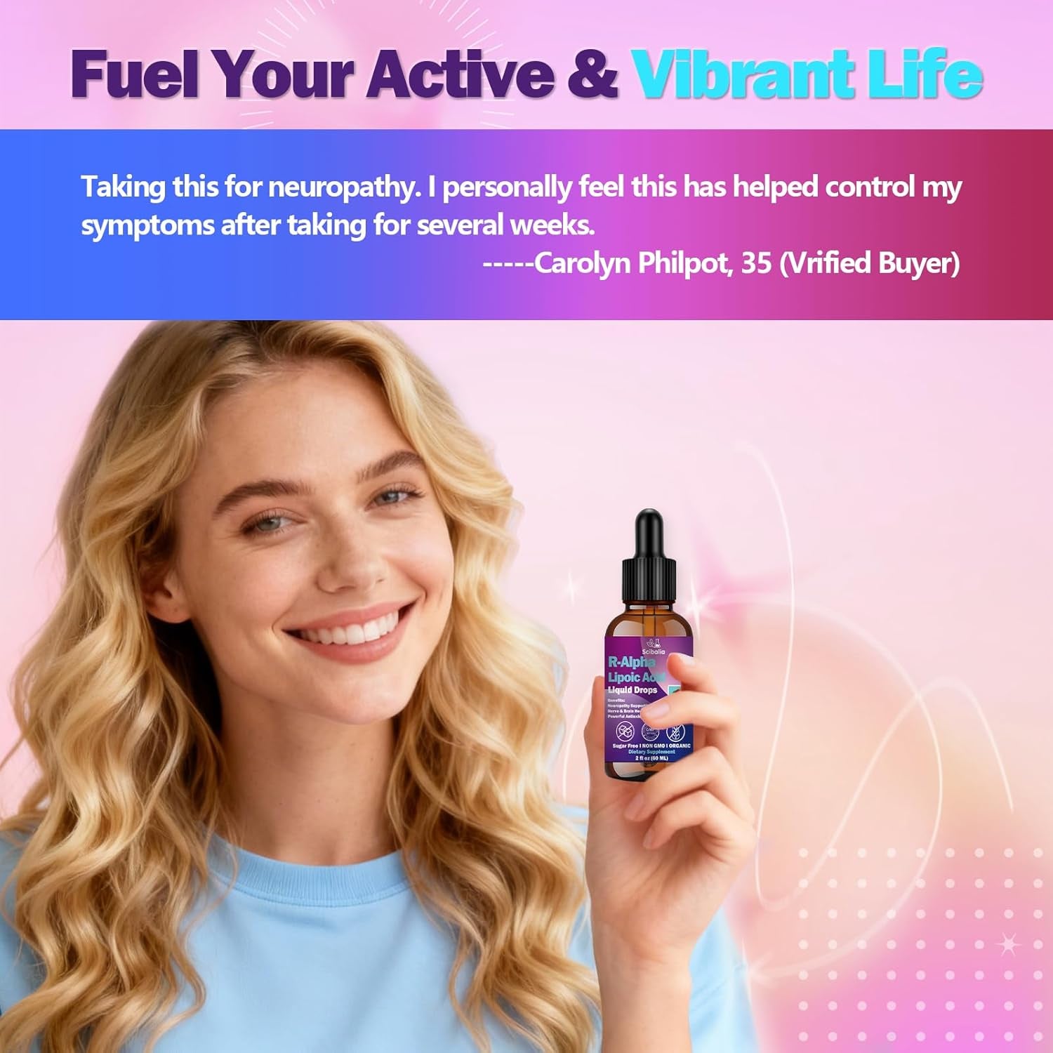 R Alpha Lipoic Acid 600Mg Liquid Drops for Neuropathy, Advanced 11-In-1 Stabilized R-ALA Supplement W. Benfotiamine Acetyl L-Carnitine Vitamin C E for Antioxidant Nerve Brain Energy Health Non GMO