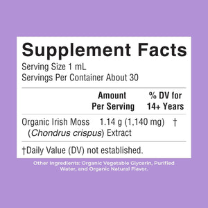 MARYRUTH'S Organic Irish Sea Moss Liquid Drops | Chondrus Crispus | Wild Harvested | Organic Irish Moss Formulated for Adults & Kids Ages 14+ | Unflavored | Sugar Free | Vegan | Non-Gmo | 1 Fl Oz