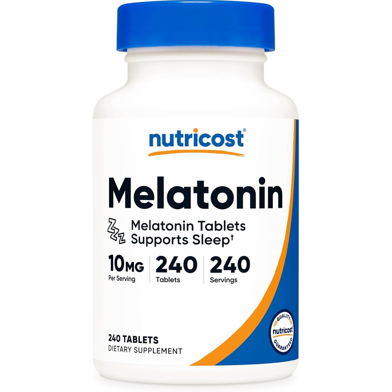 Nutricost Melatonin 10Mg, 240 Tablets - 10Mg per Serving, Non-Gmo, Gluten Free